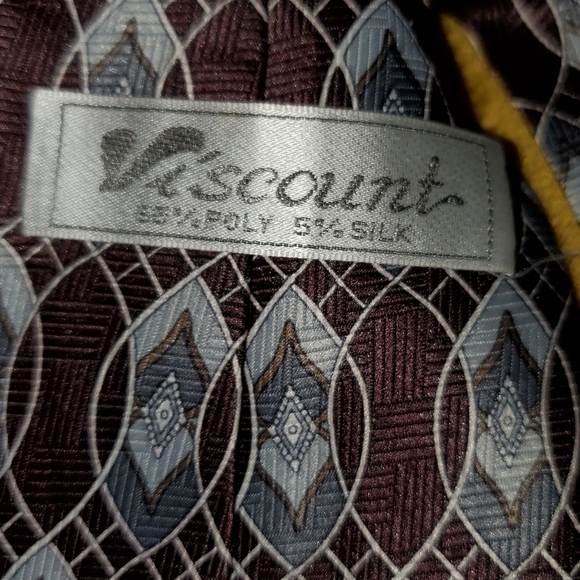 : Dark Brown & Blue Patterned Necktie New - Picture 6 of 6